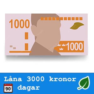 Låna 3 000 kronor i tre månader